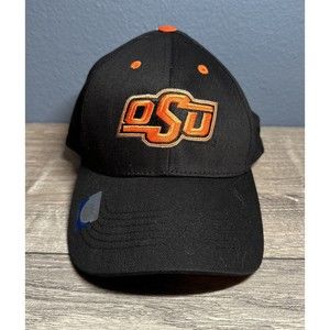 OSU COWBOYS OKLAHOMA STATE UNIVERSITY BLACK ADJUSTABLE HAT CAP LOGO MASCOT NWT